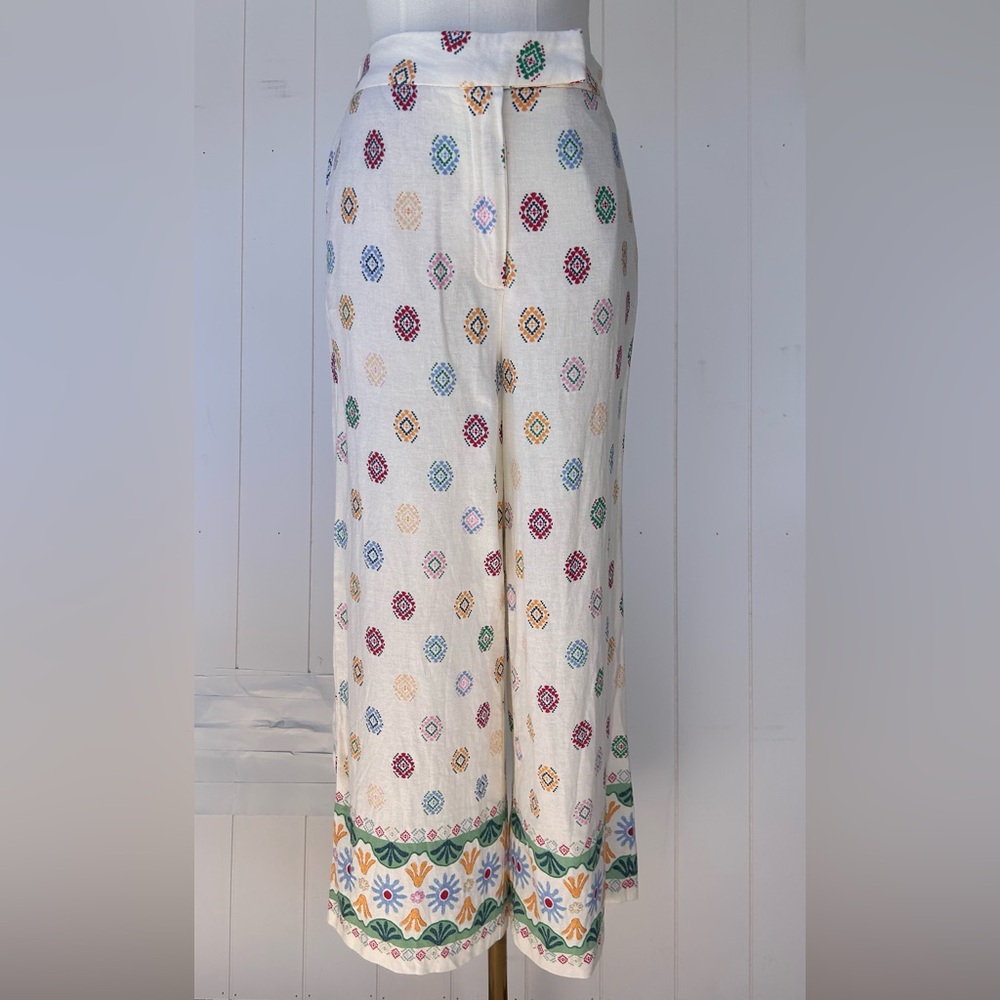 Maison d’Amelie by Anthropologie Printed Linen Culotte‎ Pants Size XS